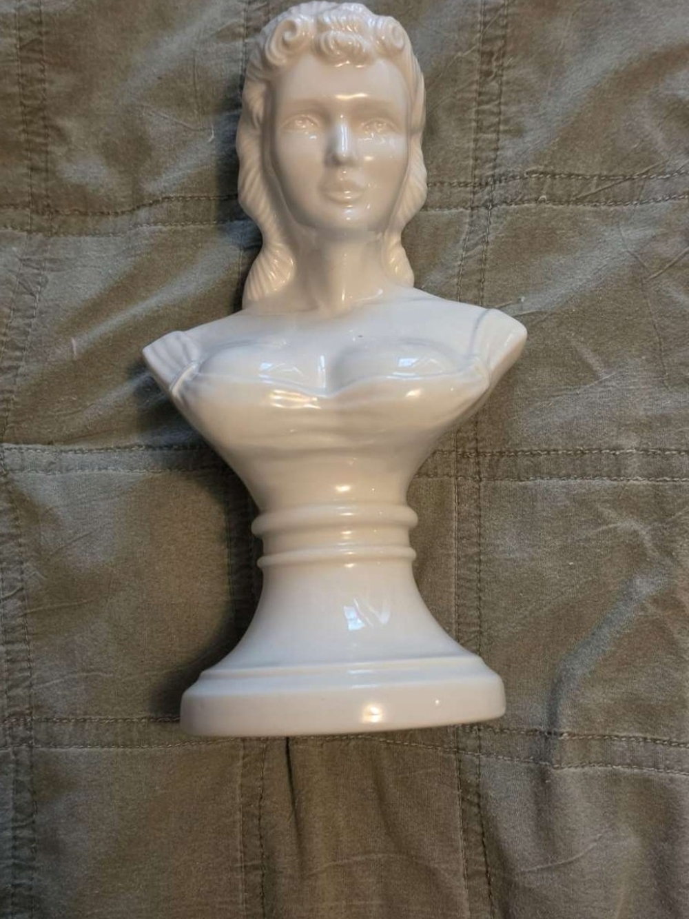 White Ceramic Female Bust Figurine